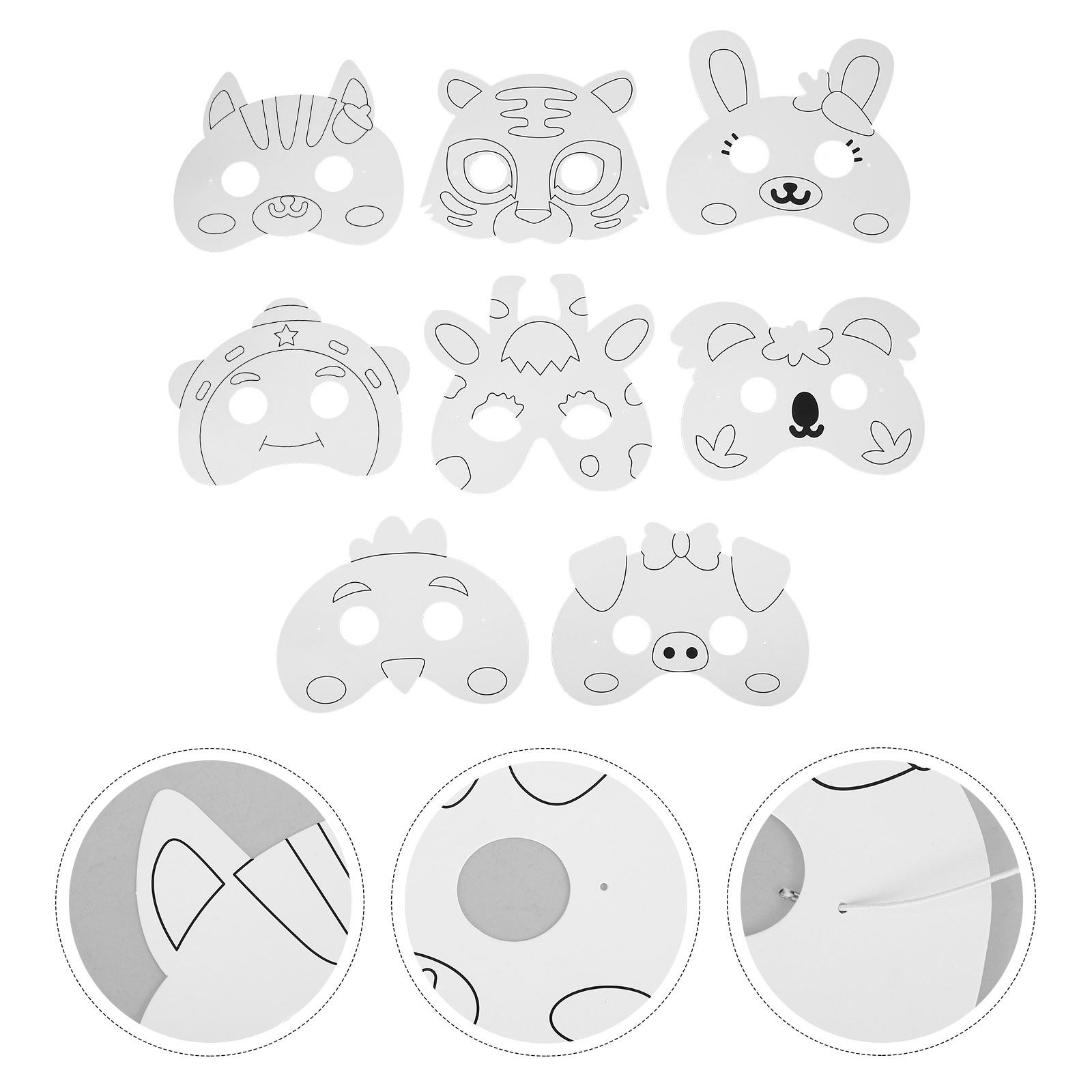 Painting Supplies - 1Set Animal Shaped Blank Paper Masks
