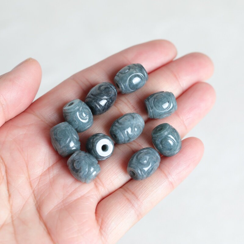 5PC Natural Blue Water Jade Ri - đánh giá và giá Beading