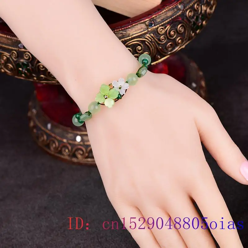 Green Jade Flower Bracelet Amu - đánh giá và giá Beading