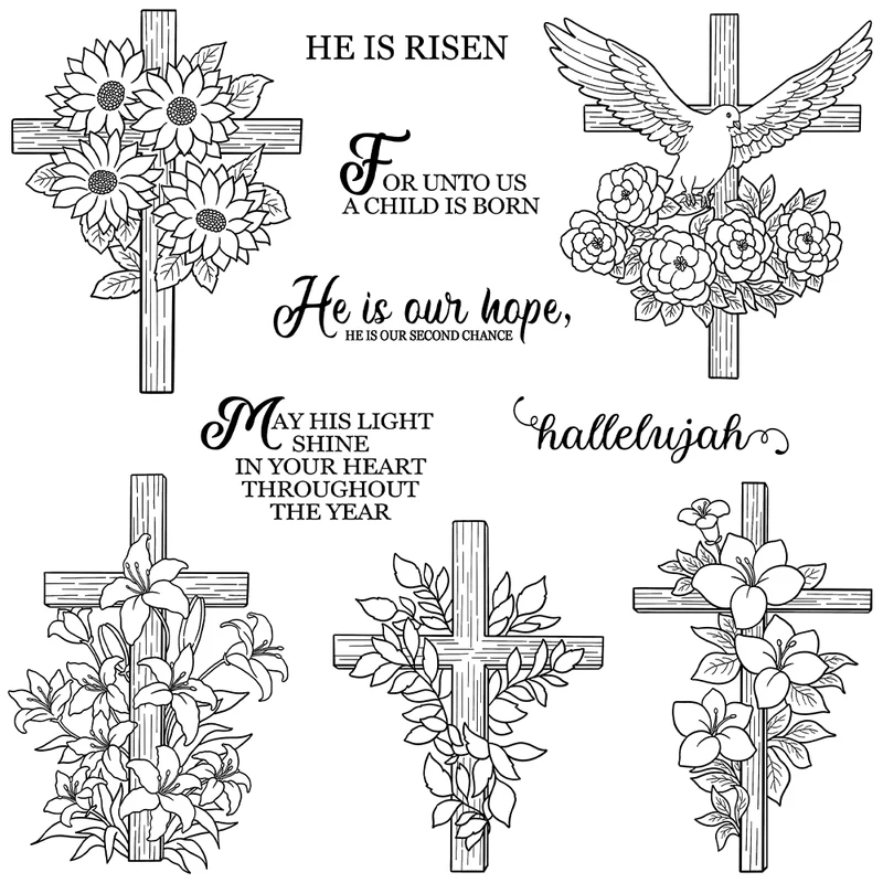 Mangocraft Cross With Flowers  - đánh giá và giá Clear Silicone Stamps For Card Making