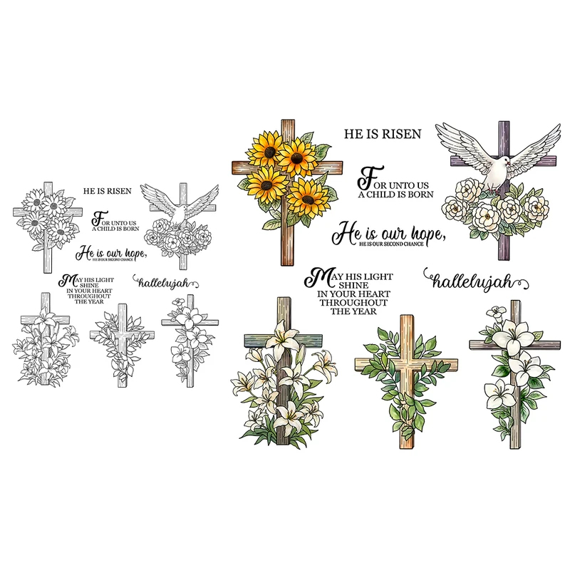 Mangocraft Cross With Flowers  - đánh giá và giá Clear Silicone Stamps For Card Making