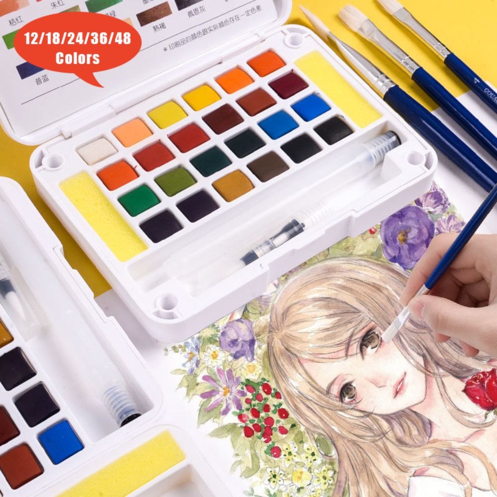 With Water Brush Pen Watercolo - đánh giá và giá Watercolor Paint Set Solid Pigment