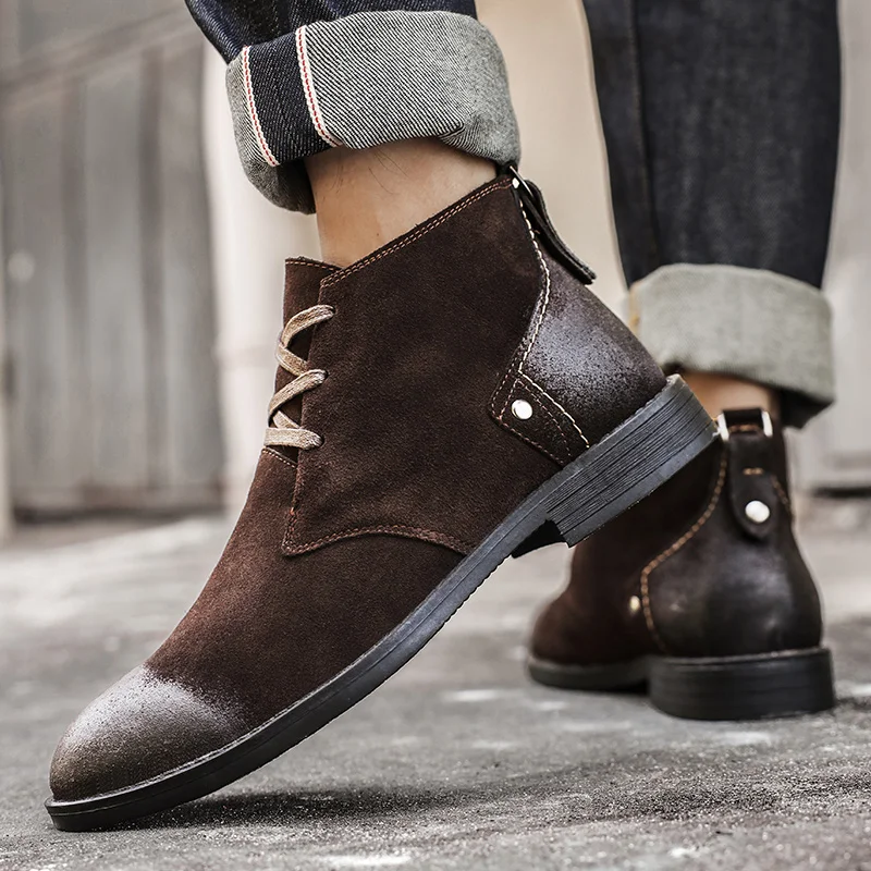 New Cow Suede Ankle Boots Hand - đánh giá và giá Craft Tools