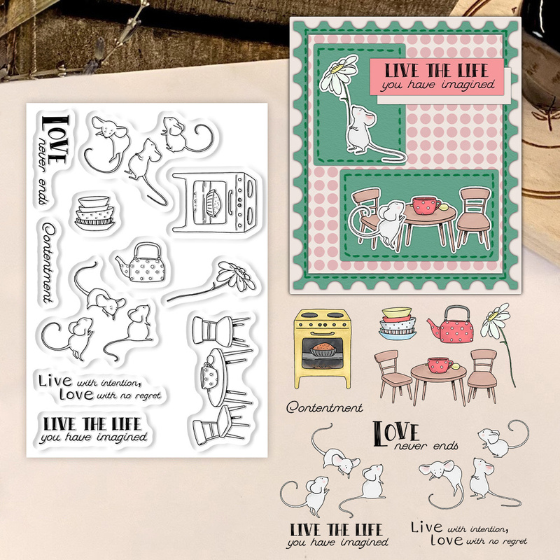 Suncraft Little Mouse & Kitche - đánh giá và giá Clear Silicone Stamps For Card Making