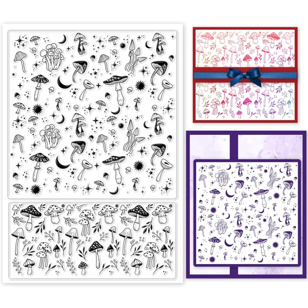 Mushroom Background Clear Stam - đánh giá và giá Clear Silicone Stamps For Card Making