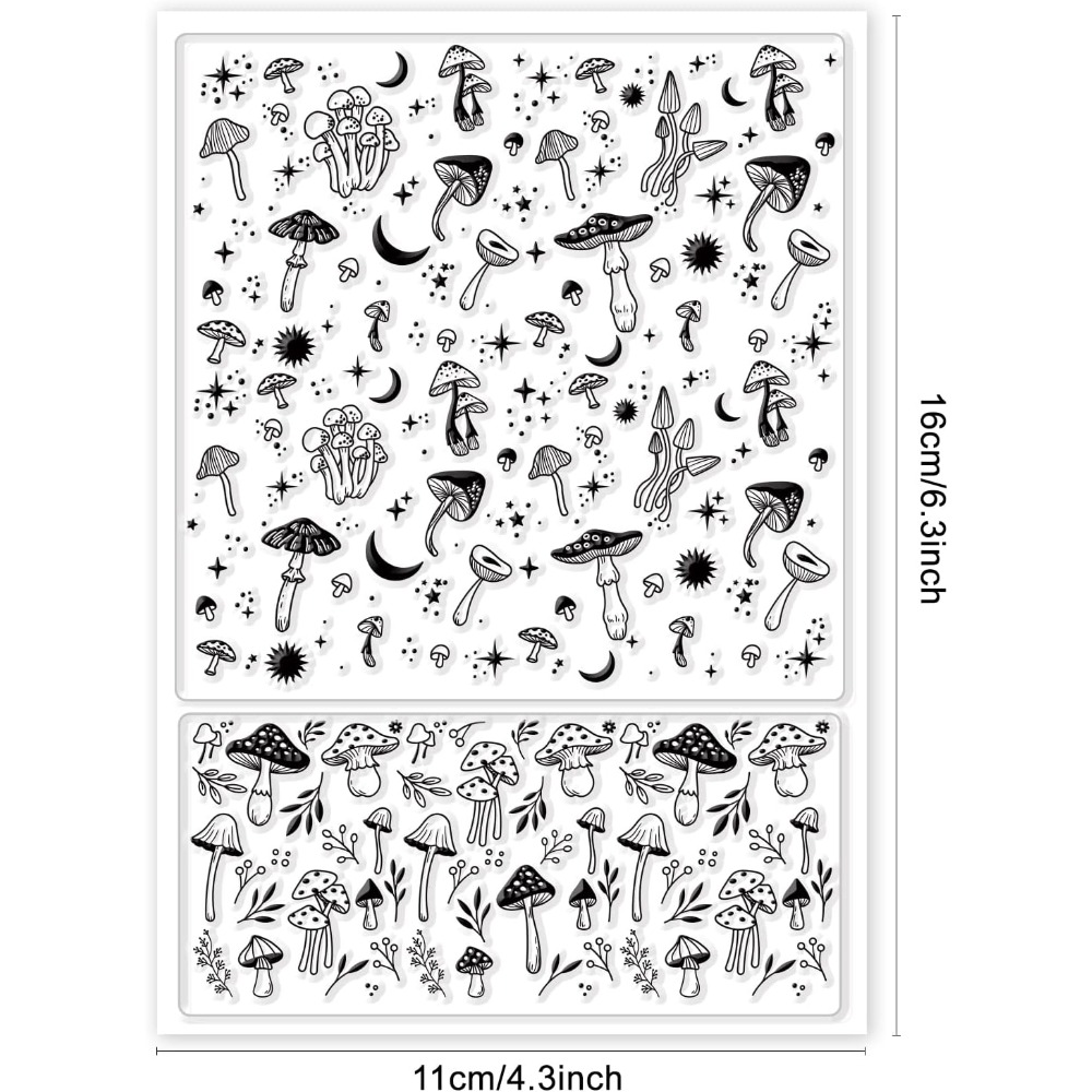 Mushroom Background Clear Stam - đánh giá và giá Clear Silicone Stamps For Card Making