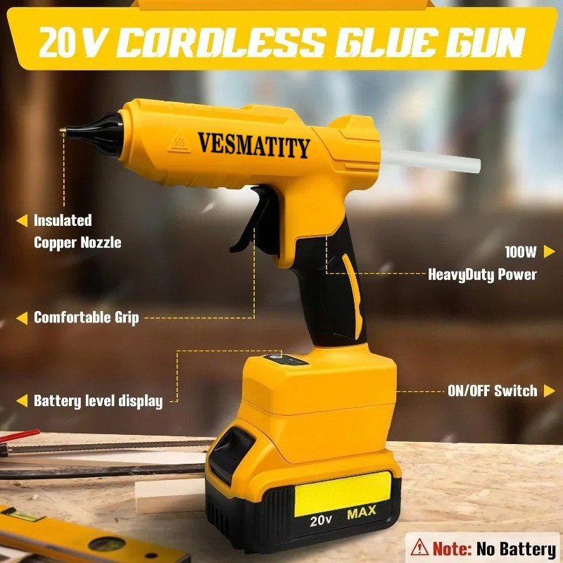 VESMATITY DIY Hot Glue Gun Hot - đánh giá và giá Hot Melt Glue Gun Cordless