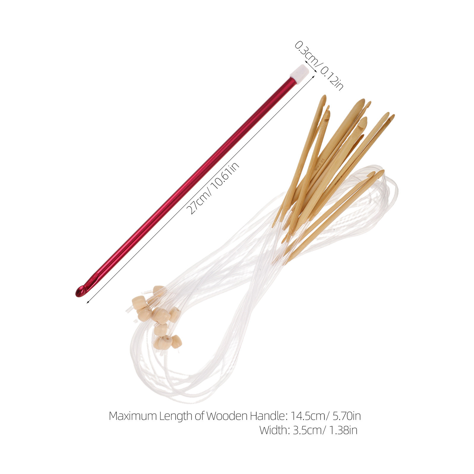 1Set Vibrant Crochet Hooks Set - đánh giá và giá Wooden Crochet Hooks Ergonomic Handle