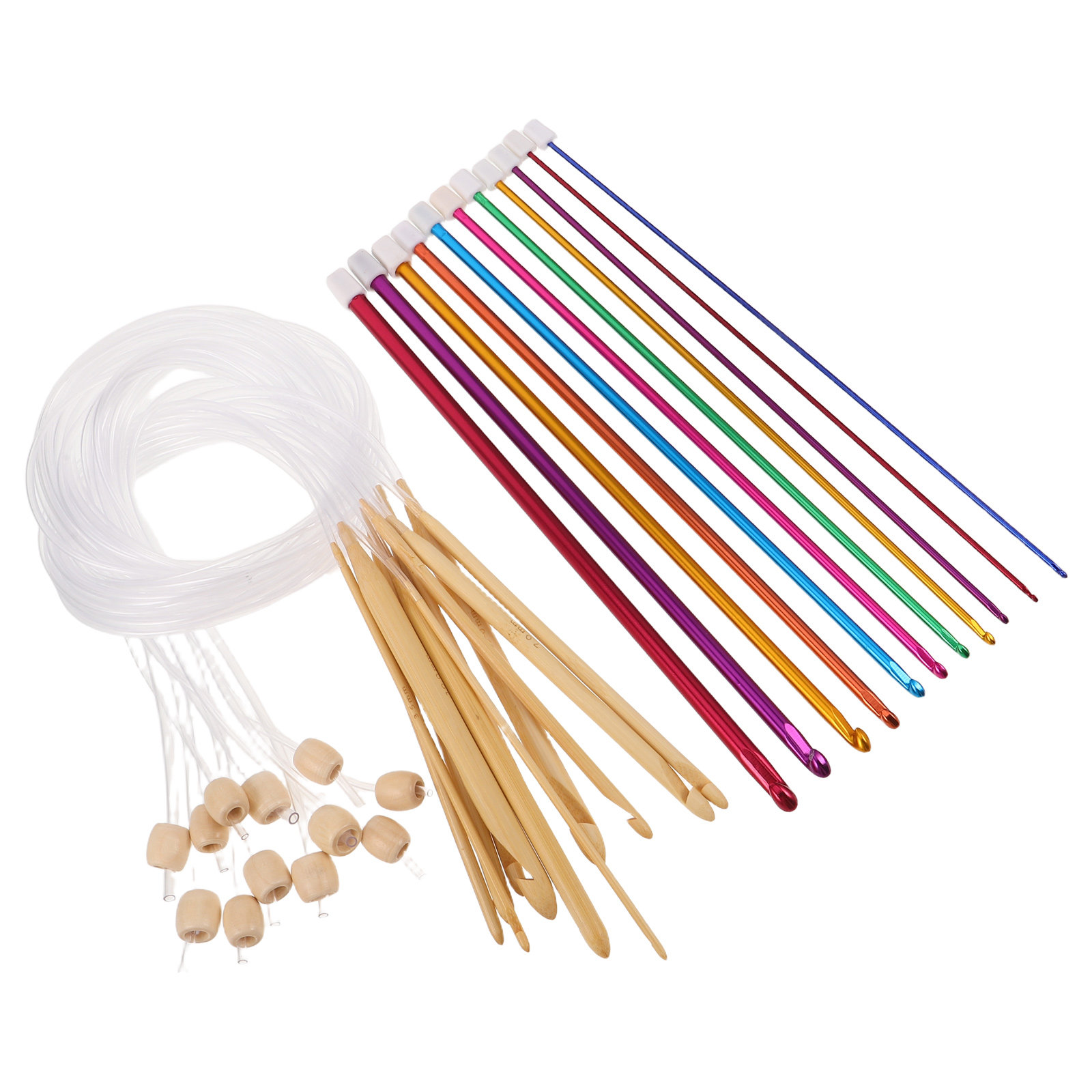 1Set Vibrant Crochet Hooks Set - đánh giá và giá Wooden Crochet Hooks Ergonomic Handle