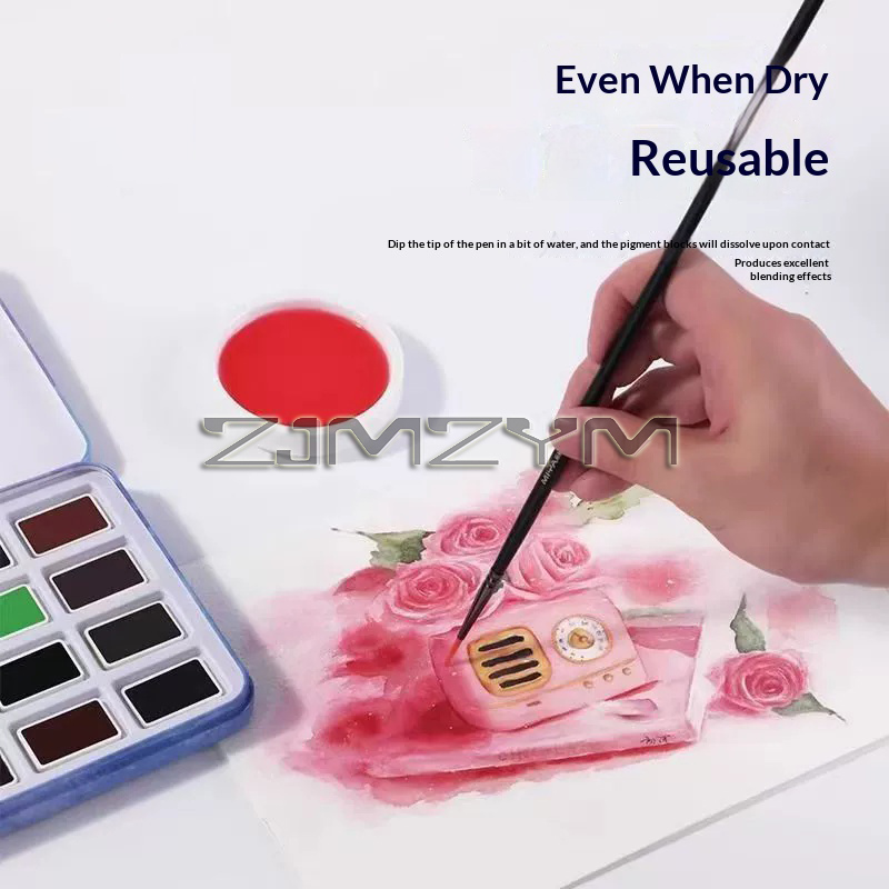 Watercolours Solid Watercolor  - đánh giá và giá Watercolor Paint Set Solid Pigment