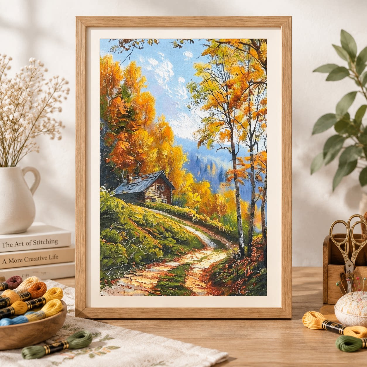 [ZZ9250-Autumn Forest Cabin] D - đánh giá và giá Cross Stitch Stamped Kits Beginners