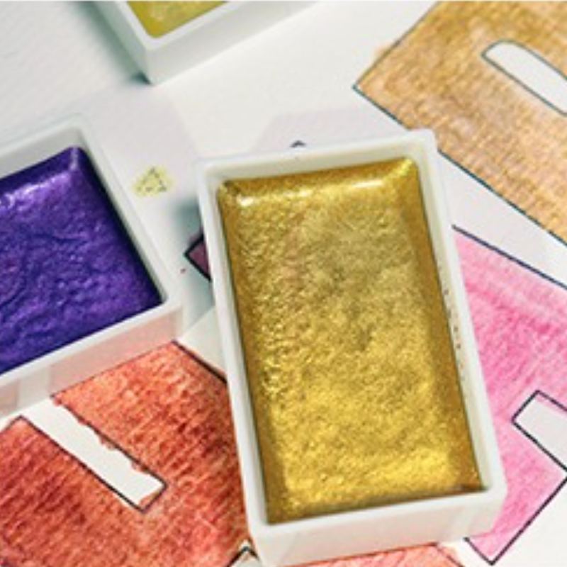 6-color Water-soluble Metal Pe - đánh giá và giá Watercolor Paint Set Solid Pigment