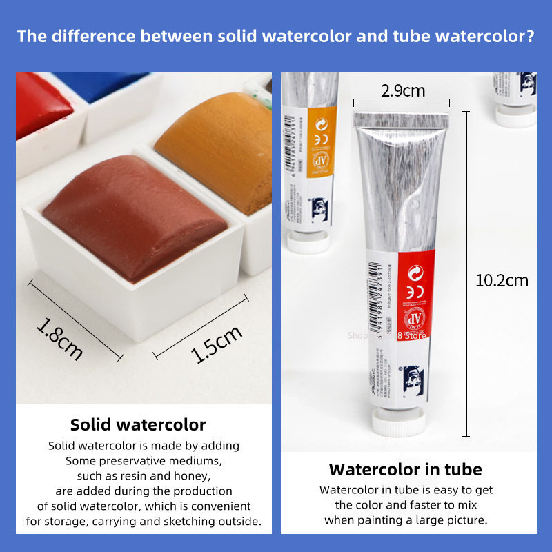 Artists Solid Watercolor Pigme - đánh giá và giá Watercolor Paint Set Solid Pigment