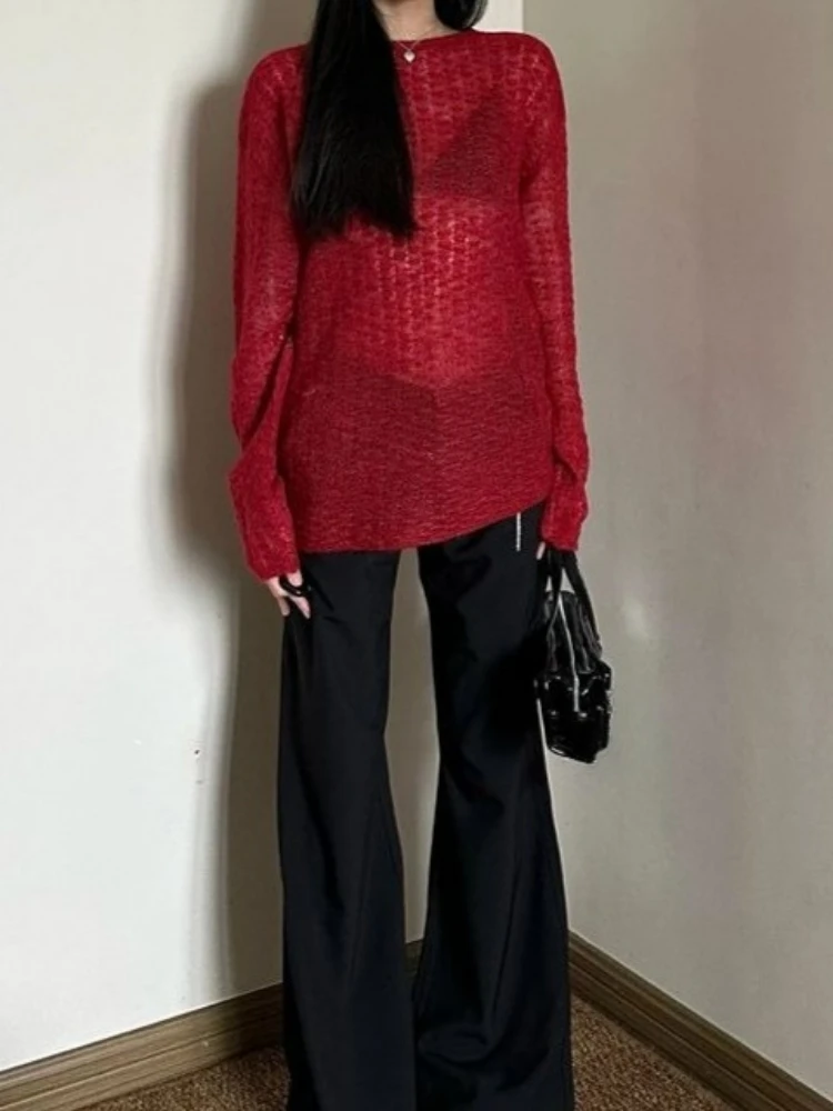 Y2K See-Through Knitted Women' - đánh giá và giá Embroidery